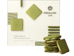 OSULLOC Langue de Chat Cookies (3.52oz, 100g) Korean Matcha Flavored Snacks | Asian Snacks, Premium Tea Food